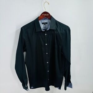 Ted Baker London Mens Black Long‎ Sleeve Collared Classic Button-Up Shirt Size 4